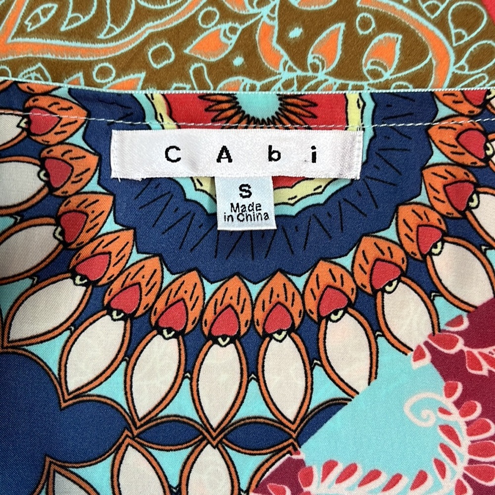 CAbi Patchwork Tunic Multicolor Kimono Jacket Tie… - image 9